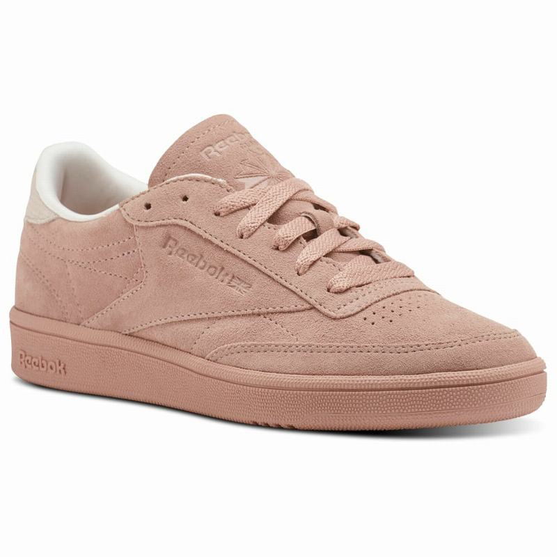 Reebok Club C 85 Nubuck Tenisky Damske - Ruzove HU5533MB